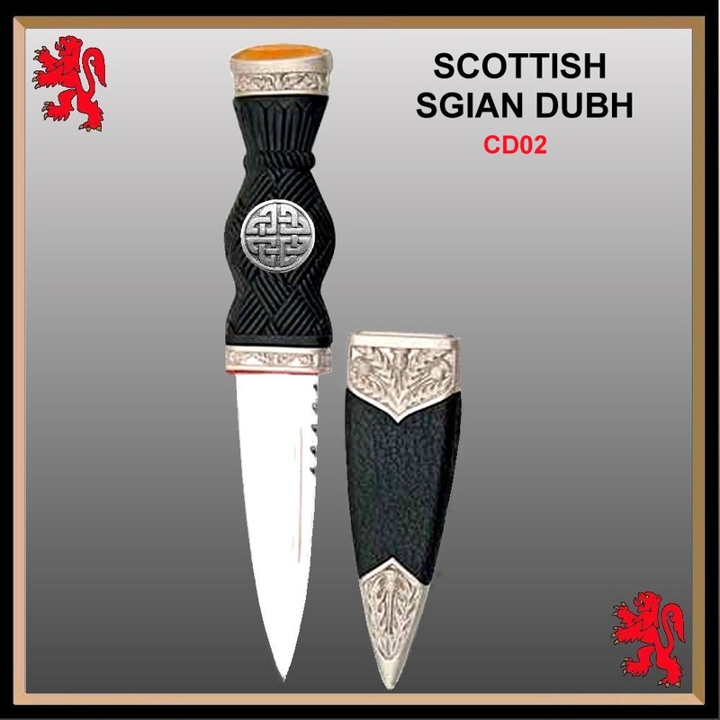 Rutherford Scottish Clan Crest Sgian Dubh 