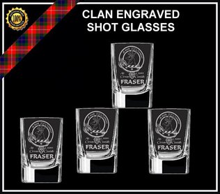 Shot Glass Wee Dram Cameron Clan Crest Set of 2 Whisky Tots