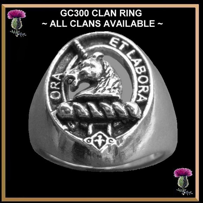 Menzies Scottish Clan Crest Ring GC100 