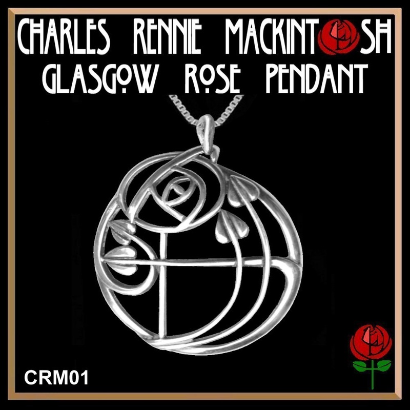 Scottish jewellery hallmarked sterling silver Historic Originals Art Nouveau style pin Glasgow rose design Large Rennie Mackintosh brooch